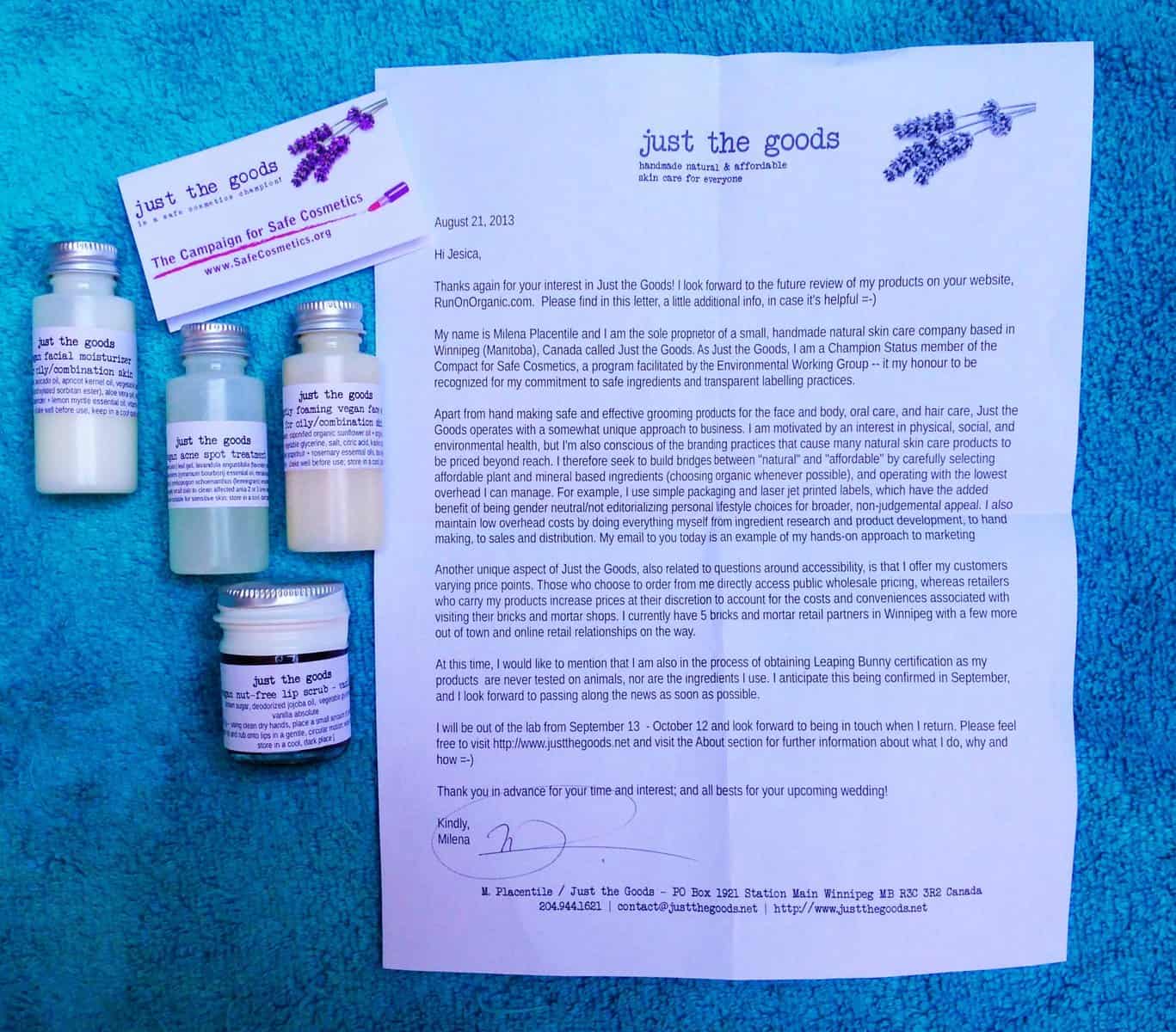 Just the Goods Organic Skincare Review