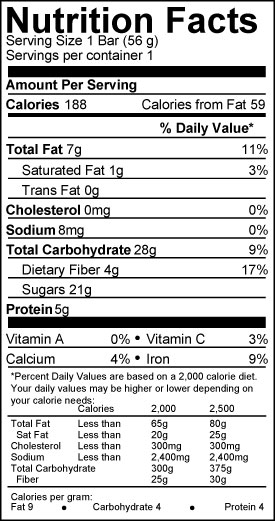bearded brothers bar nutrition facts