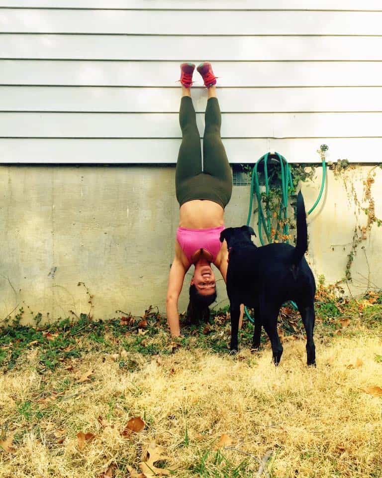 yoga handstand practice hold