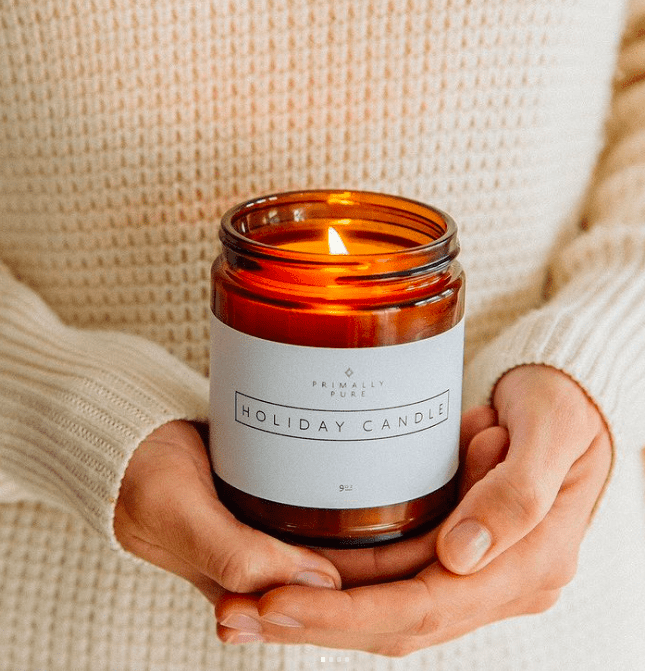 Primally Pure Skincare holiday candle