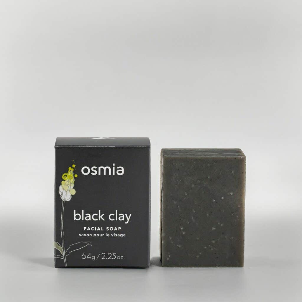 osmia organics black clay facial bar soap