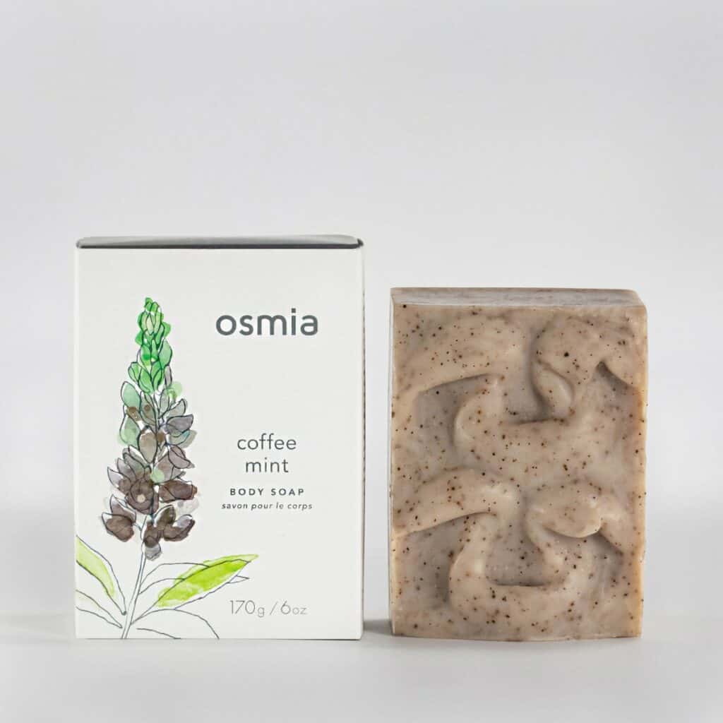 osmia organics coffee mint bar soap